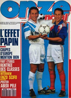 couverture du magazine de football vintage onze mondial du mois d'octobre 1991