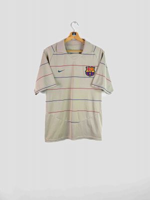 Maillot domicile vintage du FC Barcelone 2003-2004, bandes bleu et grenat iconiques