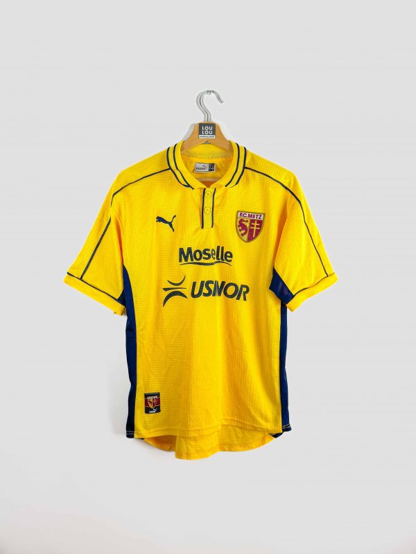 Maillot extérieur jaune FC Metz 1999-2000 signé Puma utilisé en championnat