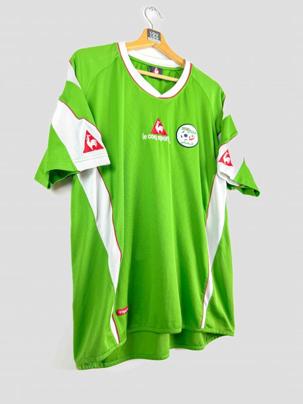Maillot de foot vintage Algérie Le Coq Sportif, modèle vert