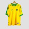 Maillot Brésil 1998 domicile jaune – édition vintage inspirée de Ronaldo et Rivaldo, coupe du monde France 98.