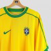 Maillot vintage Brésil 98 domicile – style classique porté par Ronaldo, Rivaldo et Cafu