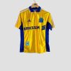Maillot domicile Olympique de Marseille 1998-1999 Adidas, coloris jaune et bleu avec sponsor Ericsson.