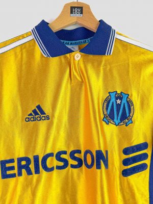 Rare maillot vintage OM 98-99 original, porté lors de la saison avec sponsor Ericsson et logo Adidas