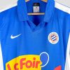 Détail de la face avant du maillot retro Montpellier HSC 2010-2011 en bleu